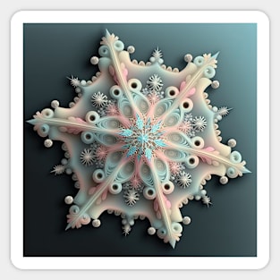 A Fractal Design in A Snowflake Motif Sticker